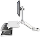 AccessMount™ Ultra 180 Arm with EV710 monitor mount mount for a 1.75" pole and a work surface tray and slide-out keyboard tray