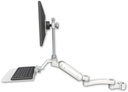 AccessMount™ Ultra 180 Arm with EV710 monitor mount mount for a 2" pole, a 12" flat keyboard tray, and an 11" arm