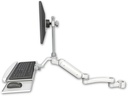 AccessMount™ Ultra 180 Arm desk mount with a 1" riser Laptop tray, slider, and an 11" arm