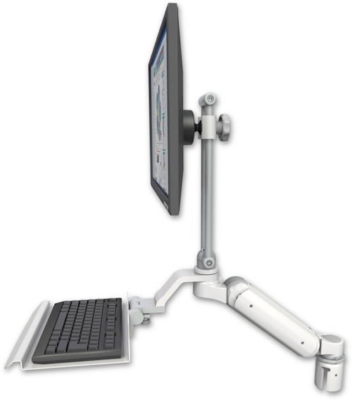 AccessMount™ Ultra 180 Arm with EV710 monitor mount mount for a 2" radius and a 12" keyboard tray
