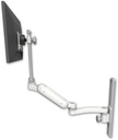AccessMount™ Ultra 180 Arm with EV710 monitor mount mount on a 19" wall track slider and an 11" arm