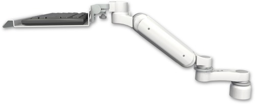 AccessMount™ Ultra 180 Arm desk mount with a 1" riser, a 12" keyboard tray, and an 6" arm