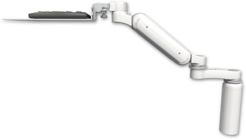 AccessMount™ Ultra 180 Arm desk mount with a 7.5" riser, a 12" flat keyboard tray, and an 6" arm