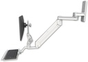 AccessMount™ Titan Elite Paralink LCD mount w/ 12" T2 arm wall mount with a 12" keyboard tray