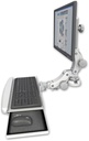 AccessMount™ Titan Paralink desk mount with a paralink keyboard tray w/ wrist rest bend