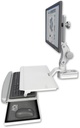 AccessMount™ Titan Paralink mount for a 2" pole with a work surface tray and slide-out keyboard tray