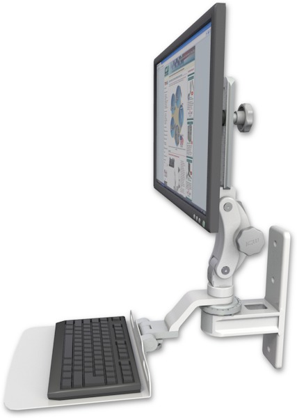 AccessMount™ Titan Paralink wall mount with a 12" flat keyboard tray