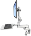 AccessMount™ Short single arm T2 Paralink LCD arm desk clamp with a 12" flat keyboard tray