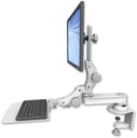 AccessMount™ Short single arm T2 Paralink LCD arm desk clamp with a 12" flat paralink keyboard tray