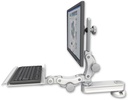 AccessMount™ Short single arm T2 Paralink LCD arm desk mount with a 12" paralink keyboard tray