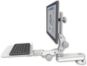 AccessMount™ Short single arm T2 Paralink LCD arm desk mount with a 12" flat paralink keyboard tray
