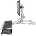 AccessMount™ Short single arm T2 Paralink LCD arm mount for a 2" pole with a paralink keyboard tray w/ wrist rest bend
