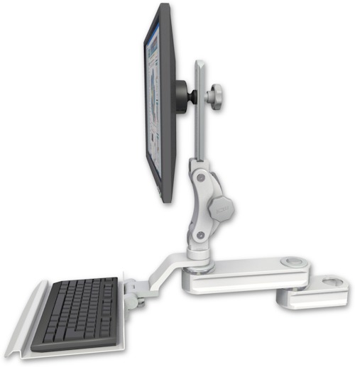 AccessMount™ Short single arm T2 Paralink LCD arm mount for a 2" pole with a 12" keyboard tray