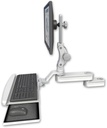 AccessMount™ Short single arm T2 Paralink LCD arm mount for a 2" pole with a wrist-rest keyboard tray
