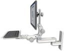 AccessMount™ Short single arm T2 Paralink LCD arm wall mount with a 12" paralink keyboard tray