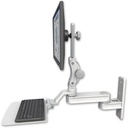 AccessMount™ Short single arm T2 Paralink LCD arm wall mount with a 12" flat keyboard tray
