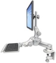 AccessMount™ Short T2 Paralink LCD arm desk clamp with a 12" paralink keyboard tray