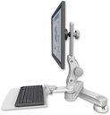 AccessMount™ Short T2 Paralink LCD arm desk mount with a 12" flat keyboard tray