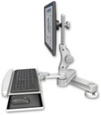 AccessMount™ Short T2 Paralink LCD arm desk mount with a wrist-rest keyboard tray