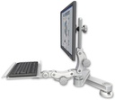 AccessMount™ Short T2 Paralink LCD arm desk mount with a 12" paralink keyboard tray