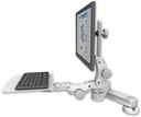 AccessMount™ Short T2 Paralink LCD arm desk mount with a 12" flat paralink keyboard tray