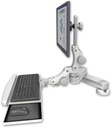 AccessMount™ Short T2 Paralink LCD arm desk mount with a paralink keyboard tray w/ wrist rest bend