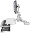 AccessMount™ Short T2 Paralink LCD arm mount for a 2" pole with a work surface tray and slide-out keyboard tray