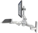 AccessMount™ Short T2 Paralink LCD arm wall mount with a 12" paralink keyboard tray