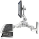 AccessMount™ Short T2 Paralink LCD arm wall mount with a paralink keyboard tray w/ wrist rest bend