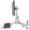 AccessMount™ Short T2 Paralink LCD arm wall mount with a 12" flat keyboard tray
