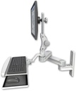 AccessMount™ Short T2 Paralink LCD arm wall mount with a wrist-rest keyboard tray