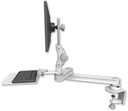 AccessMount™ Medium T2 Paralink LCD arm desk clamp with a 12" flat keyboard tray