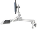 AccessMount™ Medium T2 Paralink LCD arm desk clamp with a 12" flat paralink keyboard tray