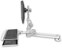 AccessMount™ Medium T2 Paralink LCD arm desk mount with a wrist-rest keyboard tray