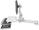 AccessMount™ Medium T2 Paralink LCD arm desk mount with a work surface tray and slide-out keyboard tray