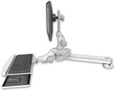 AccessMount™ Medium T2 Paralink LCD arm desk mount with a paralink keyboard tray w/ wrist rest bend