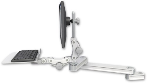AccessMount™ Medium T2 Paralink LCD arm mount for a 2" pole with a 12" flat paralink keyboard tray
