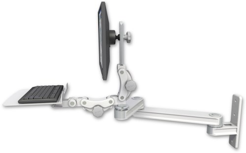 AccessMount™ Medium T2 Paralink LCD arm wall mount with a 12" flat paralink keyboard tray