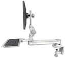 AccessMount™ Long single arm T2 Paralink LCD arm desk clamp with a 12" keyboard tray