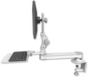 AccessMount™ Long single arm T2 Paralink LCD arm desk clamp with a 12" flat keyboard tray