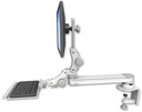 AccessMount™ Long single arm T2 Paralink LCD arm desk clamp with a 12" paralink keyboard tray