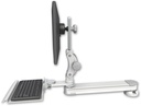 AccessMount™ Long single arm T2 Paralink LCD arm desk mount with a 12" keyboard tray