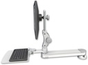 AccessMount™ Long single arm T2 Paralink LCD arm desk mount with a 12" flat keyboard tray