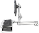 AccessMount™ Long single arm T2 Paralink LCD arm desk mount with a wrist-rest keyboard tray