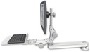 AccessMount™ Long single arm T2 Paralink LCD arm desk mount with a 12" flat paralink keyboard tray