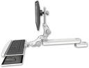 AccessMount™ Long single arm T2 Paralink LCD arm mount for a 2" pole with a paralink keyboard tray w/ wrist rest bend