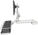 AccessMount™ Long single arm T2 Paralink LCD arm mount for a 2" pole with a wrist-rest keyboard tray