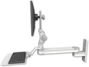 AccessMount™ Long single arm T2 Paralink LCD arm wall mount with a 12" flat keyboard tray