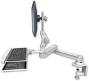 AccessMount™ Long T2 Paralink LCD arm desk clamp with a wrist-rest keyboard tray