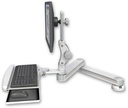 AccessMount™ Long T2 Paralink LCD arm desk mount with a wrist-rest keyboard tray